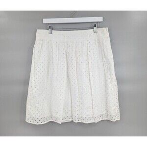 Talbot Eyelet Skirt Womens‎ 12 White 100% Cotton Coquette Soft Girl Cottage